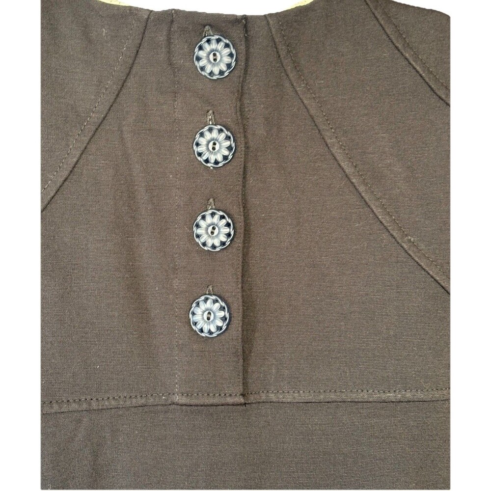 Deletta Anthropologie Black Dress S Small Ponte Knit Shift Pleated Detail Back - Picture 5 of 10